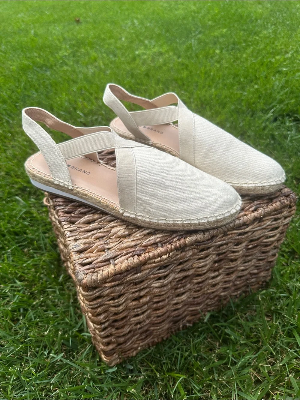 Lucky Brand Natural Canvas Slingback Espadrilles-Rifka